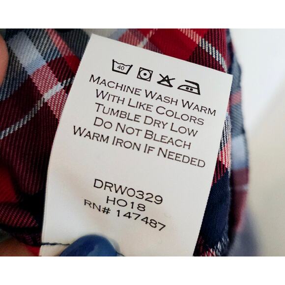 Draper James Sz14 Blue Red White Plaids Shirt Dress w belt. Artzy. Soft. Spring - Picture 8 of 11